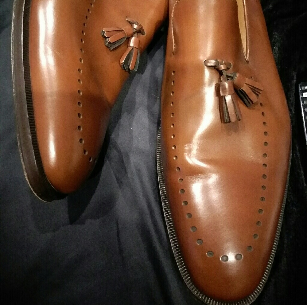 Gucci Brown Leather Loafers with Tassels